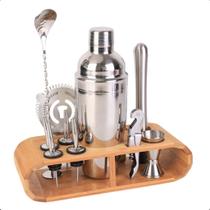 Kit Bartender Profissional Barman 12 Peças Inox Coqueteleira Caipirinha Homebar Moderna Mix