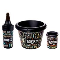 Kit Barzinho Boteco Balde para Cerveja Porta Garrafas e Porta Latas Estampado Kit Barzinho Boteco Balde para Cerveja Porta Garrafas e Porta Latas Estampado