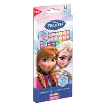 Kit Báscio Lápis de Cor 12 Cores e Apontador Frozen Tris Kit Báscio Lápis de Cor 12 Cores e Apontador Frozen Tris