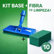 Kit Base Articulada Mop + Fibras 250x100mm Para Verde Limpeza Geral / Branca Para Superfícies Delicadas Kit:10 Verde + 1 Kit Base Articulada Mop + Fibras 250x100mm Para Verde Limpeza Geral / Branca Para Superfícies Delicadas Kit:10 Verde + 1