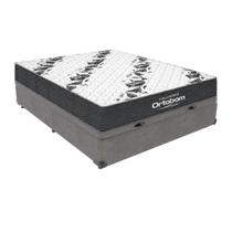 Kit Base Baú Casal e Colchão D33 Airtech 100Ortobom - Cinza Kit Base Baú Casal e Colchão D33 Airtech 100Ortobom - Cinza