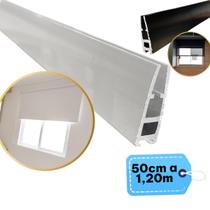 Kit Base Chata Cortina Instalação Persiana Rolo Sem Tampas 50cm até 1,0m Kit Base Chata Cortina Instalação Persiana Rolo Sem Tampas 50cm até 1,0m