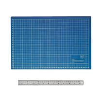 Kit Base Corte A3 45x30 Régua 30cm Patchwork Scrapbook Azul