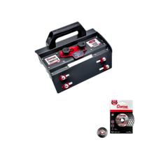 Kit base de corte 45 graus Cortag com disco diamantado 110mm vidro ou porcelanato colmeia acabamento liso chanfrado corte refrigerado