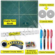Kit Base De Corte 60 +régua 60 +cortador Patchwork Scrapbook - Levolpe