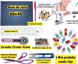 Kit Base De Corte 60x45 +régua 60 + Cortardor 45mm + Tesoura