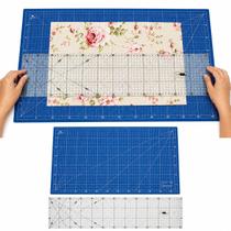 Kit Base de Corte A2 60x45cm + Régua Acrílica 15x60 para Patchwork Costura Scrapbook Artesanato