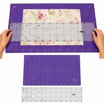 Kit Base de Corte A2 60x45cm + Régua Acrílica 15x60 para Patchwork Costura Scrapbook Artesanato