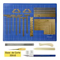 Kit Base De Corte A3 Placa 45x30 Kit Scrapbook Com Réguas Gabaritos Wireo Dobradeira Estilete Kit Base De Corte A3 Placa 45x30 Kit Scrapbook Com Réguas Gabaritos Wireo Dobradeira Estilete