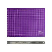 Kit Base de Corte A3 Placa Apoio de Mesa 45x30 Régua de Metal inox 30cm Para Patchwork Artesanato Scrapbook Kit Base de Corte A3 Placa Apoio de Mesa 45x30 Régua de Metal inox 30cm Para Patchwork Artesanato Scrapbook