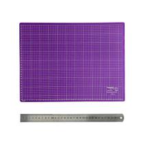 Kit Base de Corte A3 Placa Apoio de Mesa 45x30 Régua de Metal inox 30cm Para Patchwork Artesanato Scrapbook