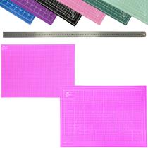 Kit Base de Corte Placa Grande 90x60cm Apoio de Mesa Bancada Regua Metal 60cm Patchwork Scrapbook Artesanato Desenho Pipa