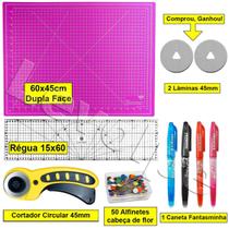 Kit Base De Corte Rosa 60x45 +régua 15x60 + Cortado 45mm