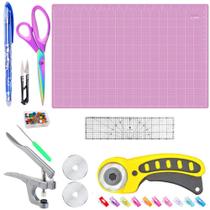 Kit Base De Corte Rosa 90x60 + Régua 15x60 + Cortador 45mm Kit Base De Corte Rosa 90x60 + Régua 15x60 + Cortador 45mm