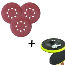 Kit Base Disco De Lixa com 10 Disco de Lixa Ferro 150mm Grão 180 Kit Base Disco De Lixa com 10 Disco de Lixa Ferro 150mm Grão 180