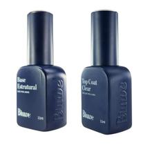 Kit Base Estrutural Bluwe Natural Pink + Top Coat Clear 11Ml