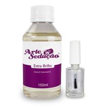 Kit Base Extra Brilho 150ml Unhas Arte Sedução Frasco 10ml Manicure Nail Designer Esmalte de Unhas Finalizador Nail Art