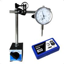 Kit Base Magnética + Relógio Comparador Centesimal 60kgf