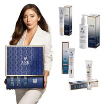 Kit Base Matte Amêndoas, Água Micelar, Fotoprotetor e Anti-idade ASK