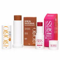 Kit Base Multifuncional FPS33 Cor Cacau 600 Escuro + BBS Blush Batom Sombra Tutti Fruti Biobio Alta Cobertura Kit Base Multifuncional FPS33 Cor Cacau 600 Escuro + BBS Blush Batom Sombra Tutti Fruti Biobio Alta Cobertura