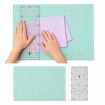 Kit Base para Corte A3 30x45 com Régua Acrílica 15x30 para Costura Criativa, Patchwork e Artesanato