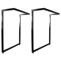 Kit Base Para Mesa 90cm Quadrada Metal Escrivaninha Aparador