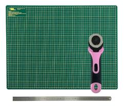 Kit Base Placa De Corte A1 90x60cm Dupla Face Auto Regenerativa Régua Metal 60cm Cortador Rotativo de Tecido 45mm Kit Base Placa De Corte A1 90x60cm Dupla Face Auto Regenerativa Régua Metal 60cm Cortador Rotativo de Tecido 45mm