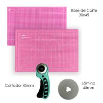 Kit Bases Para Corte Placa Apoio de Mesa A3 45x30 Cortador Circular 45mm + 1 Disco Reserva