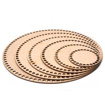 Kit Bases Redondas de MDF para Crochê - 6 Bases