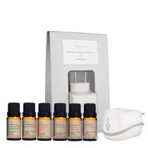 Kit Básico Aromaterapia Via Aroma Difusor Elétrico Standard e 6 Óleo Essencial Natural