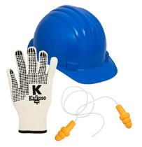 kit Básico para Obras NR-6 Capacete Luva e Protetor Auricular