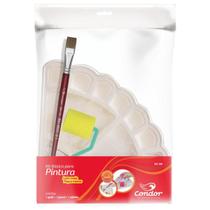 Kit Básico para Pintura Godê Leque Rolinho Pincel 598 Condor