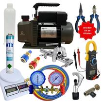 Kit Básico Para Refrigeração E Ar Condicionado Bomba De Vácuo Preto Kit Básico Para Refrigeração E Ar Condicionado Bomba De Vácuo Preto