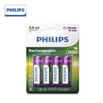 Kit Básico: Pilhas AA Recarregáveis Philips 2500mAh (4)