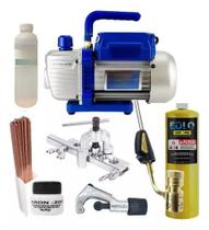 Kit Básico Refrigeração Bomba De Vácuo, Maçarico E Mapp