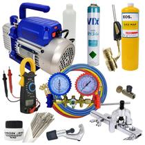Kit Básico Refrigeração Bomba De Vácuo, Manifold E Maçarico