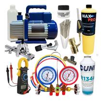 Kit Básico Refrigeração Bomba De Vácuo, Manifold e Maçarico