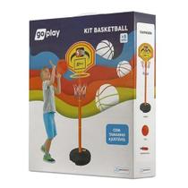 Kit basketball c/ pedestal ajustavel, bola e bomba go play br951 multikids