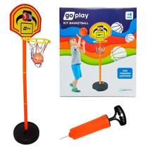 Kit Basketball com Pedestal Ajustável Bola e Bomba Go Play - Multikids