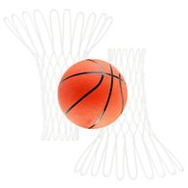 Kit Basquete Com Bola Oficial + 2 Redes 12 Alças Malha Grossa Fio 2mm Tamanho Oficial + Fixador