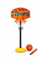 Kit Basquete Infantil Com Bola Base Estável Inflador 115cm Montagem Fácil Uso Interno e Externo