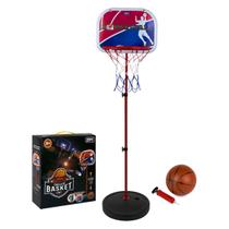 Kit Basquete Infantil Tabela Cesta Pedestal Ajustavel Até 170cm Zippy Toys Brinquedo Kids Basketball 2 Em 1 Com Bola