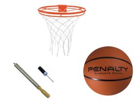 Kit basquete oficial aro duplo com rede, bola e bomba de alumínio - Klopf