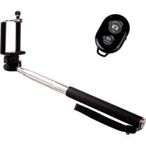 Kit Bastão de Selfie Monopod c/ Controle Remoto Bluetooth - Preto