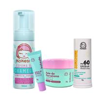 Kit Bastão Facial FPS60 Renovadores Espuma Chamego Kokeshi