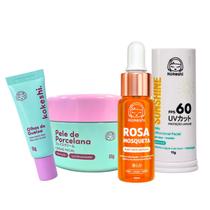 Kit Bastão Facial FPS60 Renovadores Rosa Mosqueta Kokeshi Kit Bastão Facial FPS60 Renovadores Rosa Mosqueta Kokeshi