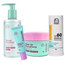 Kit Bastão Facial FPS60 Sabonete Renovadores Pele Kokeshi Kit Bastão Facial FPS60 Sabonete Renovadores Pele Kokeshi