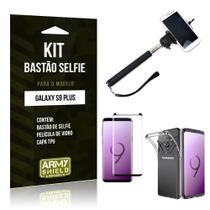 Kit Bastão Selfie Galaxy S9 Plus Bastão+Película+Capa