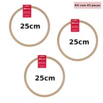 Kit Bastidor de Madeira 25cm Nurge Sem Tarracha C/3 Kit Bastidor de Madeira 25cm Nurge Sem Tarracha C/3
