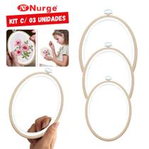 Kit Bastidor Oval 10,5cm 15cm e 19cm Bege Nurge Com Tarracha C/3 Kit Bastidor Oval 10,5cm 15cm e 19cm Bege Nurge Com Tarracha C/3